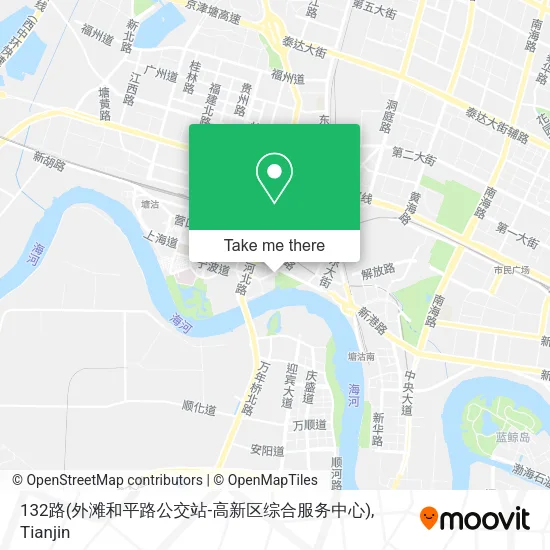 132路(外滩和平路公交站-高新区综合服务中心) map