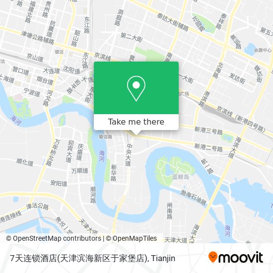 7天连锁酒店(天津滨海新区于家堡店) map