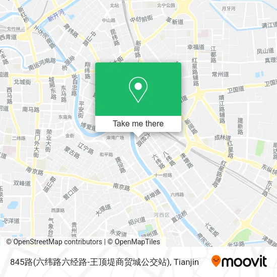 845路(六纬路六经路-王顶堤商贸城公交站) map