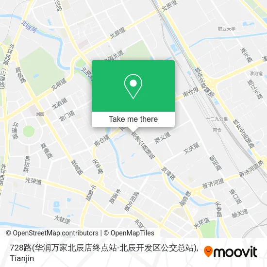 728路(华润万家北辰店终点站-北辰开发区公交总站) map