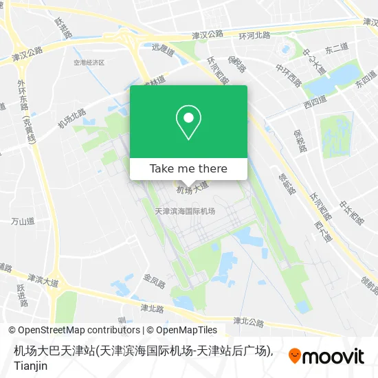 机场大巴天津站(天津滨海国际机场-天津站后广场) map