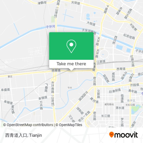 西青道入口 map