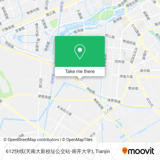 612快线(天南大新校址公交站-南开大学) map