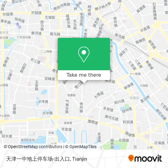 天津一中地上停车场-出入口 map