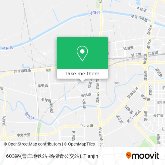 603路(曹庄地铁站-杨柳青公交站) map