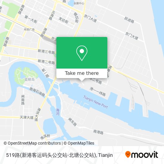 519路(新港客运码头公交站-北塘公交站) map