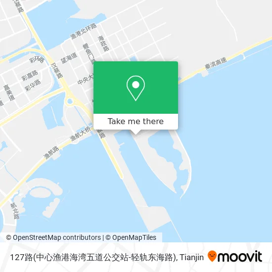 127路(中心渔港海湾五道公交站-轻轨东海路) map