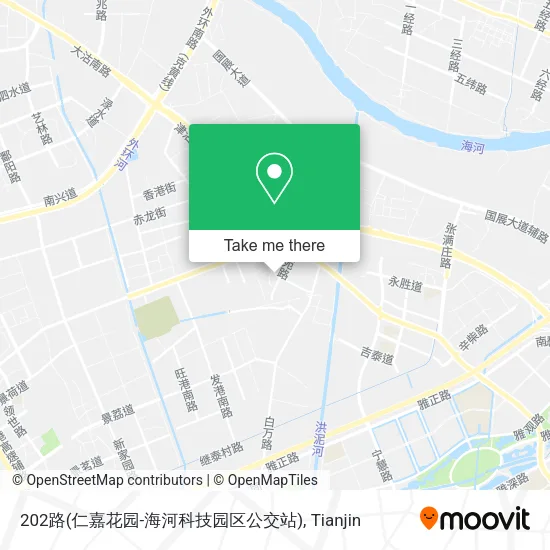 202路(仁嘉花园-海河科技园区公交站) map