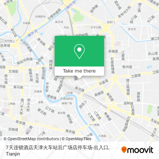 7天连锁酒店天津火车站后广场店停车场-出入口 map
