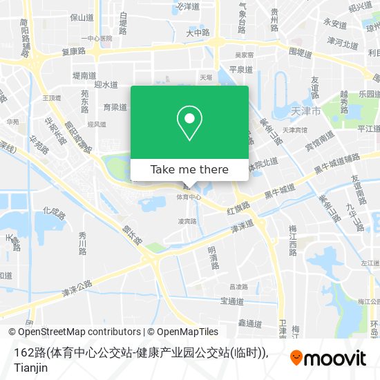 162路(体育中心公交站-健康产业园公交站(临时)) map
