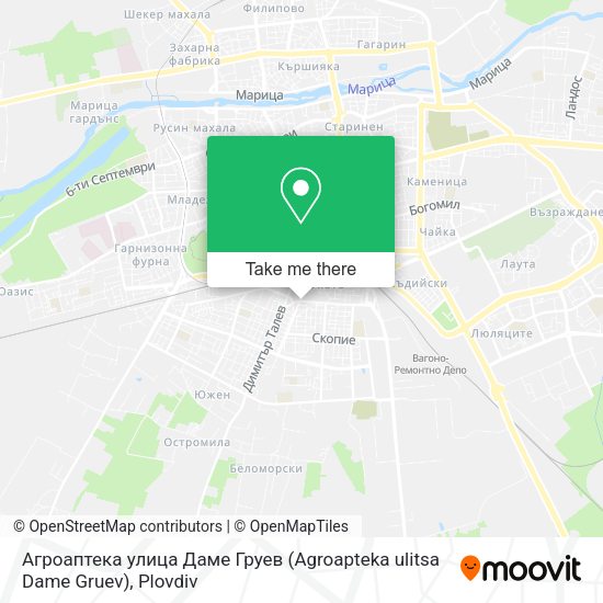Карта Агроаптека улица Даме Груев (Agroapteka ulitsa Dame Gruev)