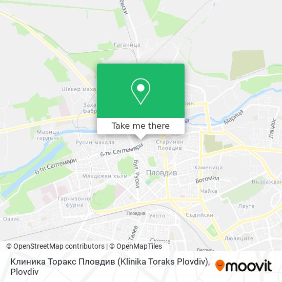 Карта Клиника Торакс Пловдив (Klinika Toraks Plovdiv)