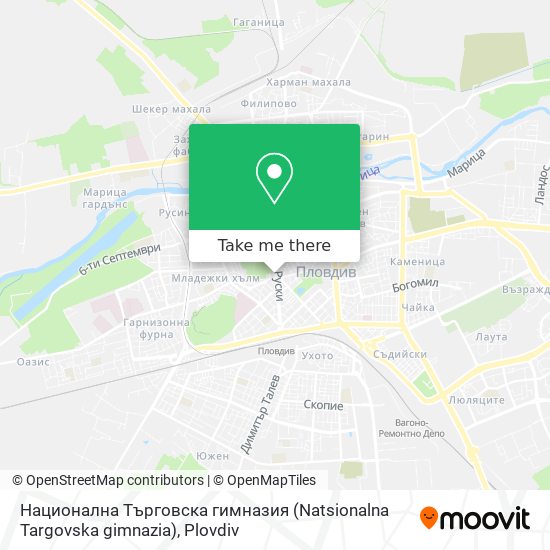 Карта Национална Търговска гимназия (Natsionalna Targovska gimnazia)