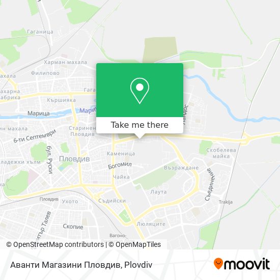 Карта Аванти Магазини Пловдив
