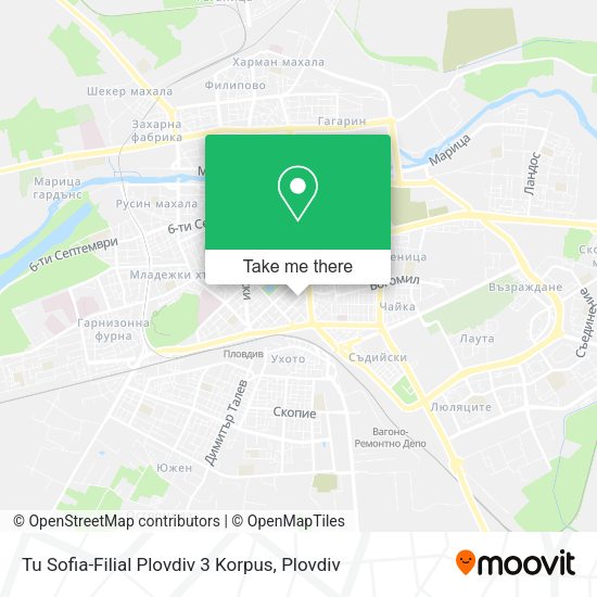 Карта Tu Sofia-Filial Plovdiv 3 Korpus