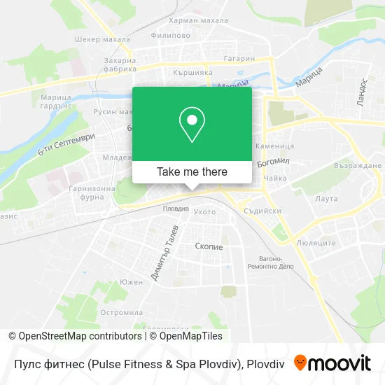 Карта Пулс фитнес (Pulse Fitness & Spa Plovdiv)
