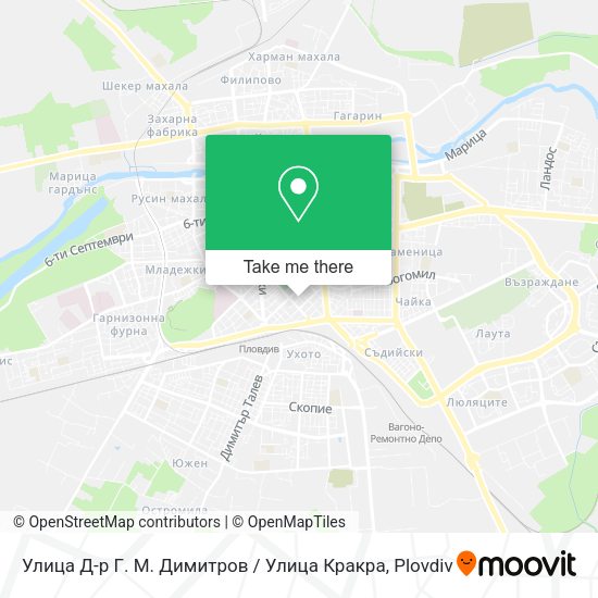 Карта Улица Д-р Г. М. Димитров / Улица Кракра