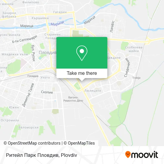 Карта Ритейл Парк Пловдив