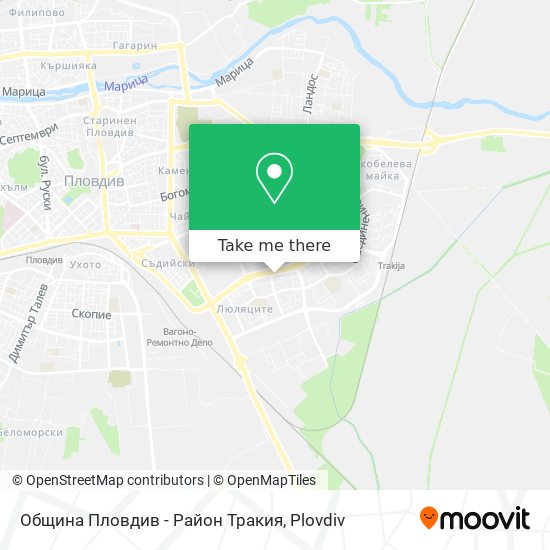 Карта Община Пловдив - Район Тракия