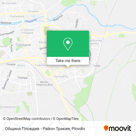 Община Пловдив - Район Тракия map