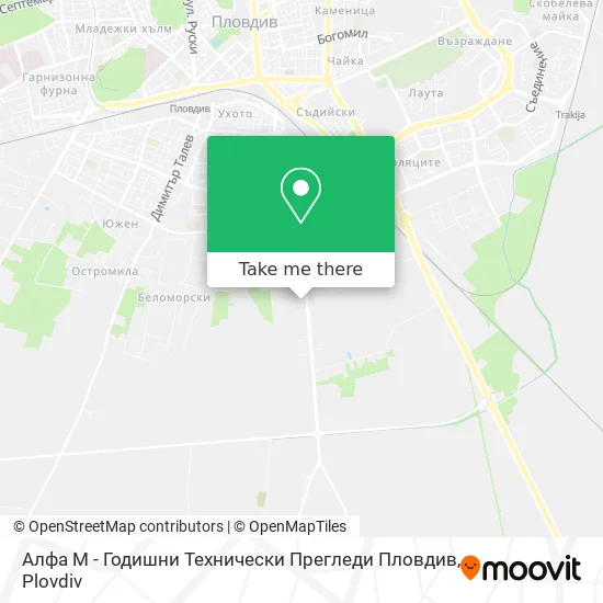 Алфа М - Годишни Технически Прегледи Пловдив map