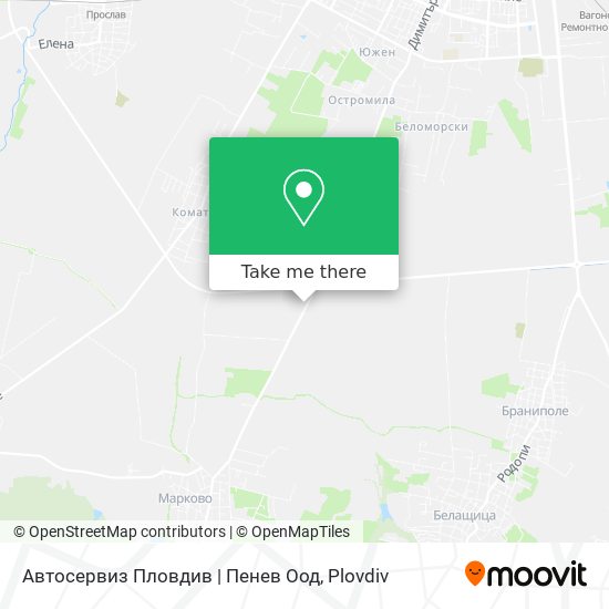 Карта Автосервиз Пловдив | Пенев Оод