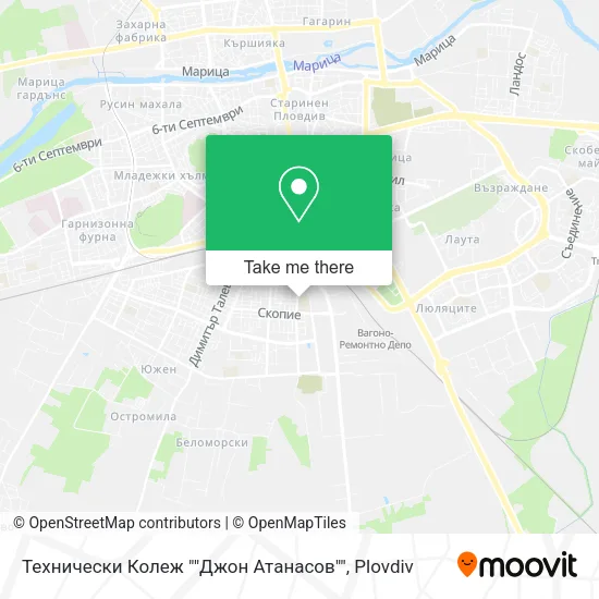 Карта Технически Колеж ""Джон Атанасов""