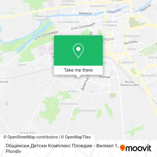 Карта Общински Детски Комплекс Пловдив - Филиал 1