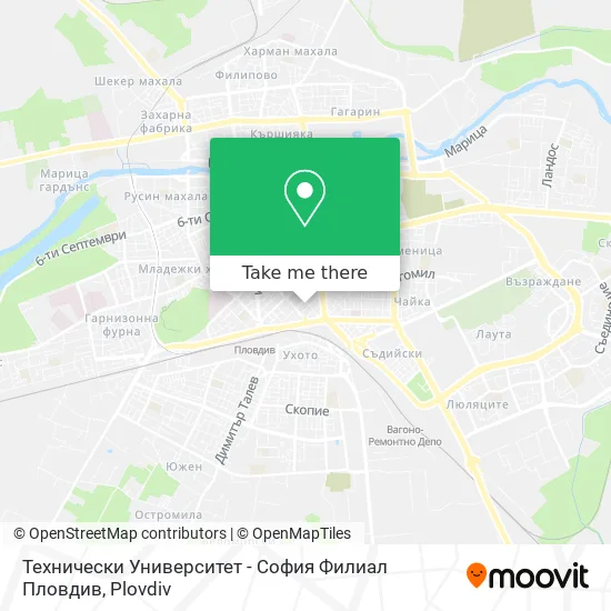 Карта Технически Университет - София Филиал Пловдив