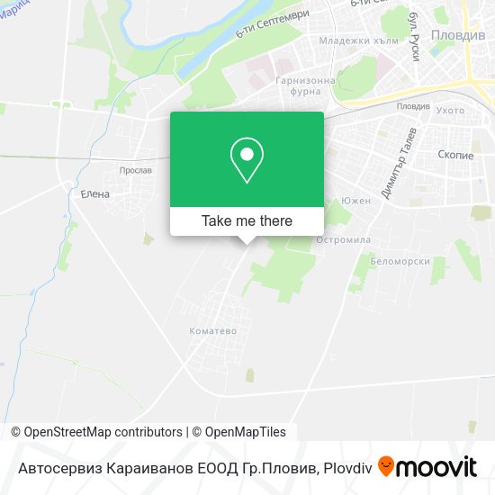 Карта Автосервиз Караиванов ЕООД Гр.Пловив