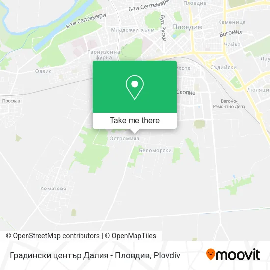 Карта Градински център Далия - Пловдив