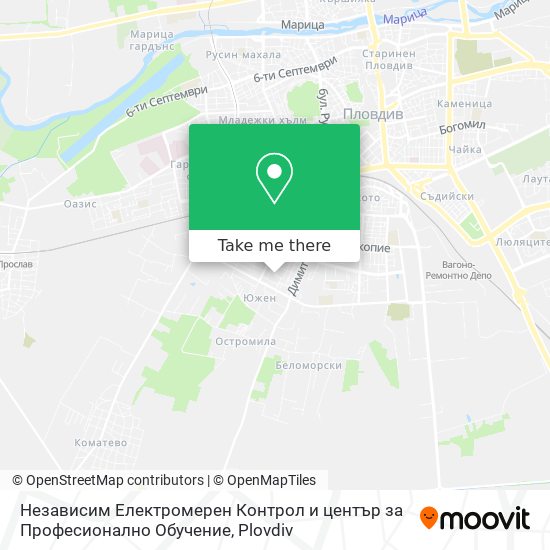 Карта Независим Електромерен Контрол и център за Професионално Обучение