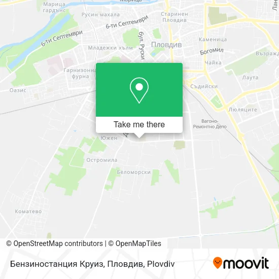 Карта Бензиностанция Круиз, Пловдив