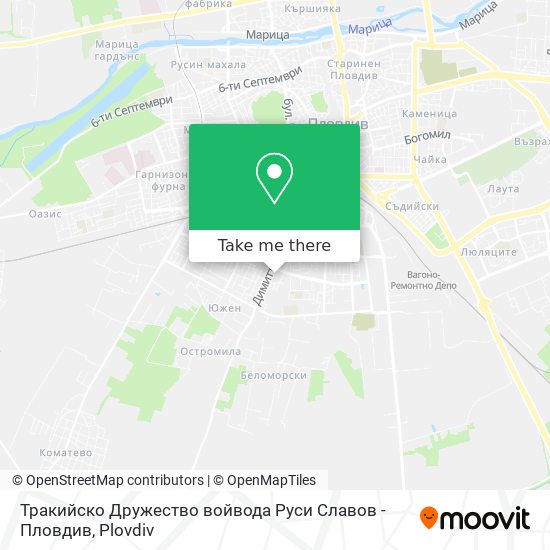 Карта Тракийско Дружество войвода Руси Славов - Пловдив