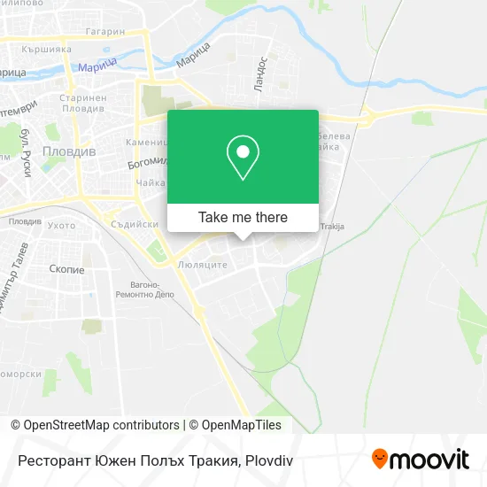 Карта Ресторант Южен Полъх Тракия