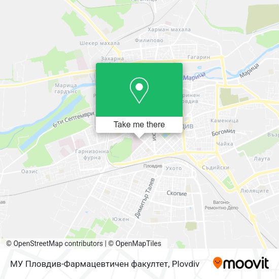 Карта МУ Пловдив-Фармацевтичен факултет