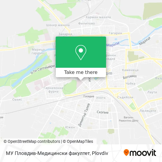 Карта МУ Пловдив-Медицински факултет
