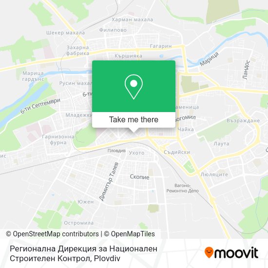 Карта Регионална Дирекция за Национален Строителен Контрол