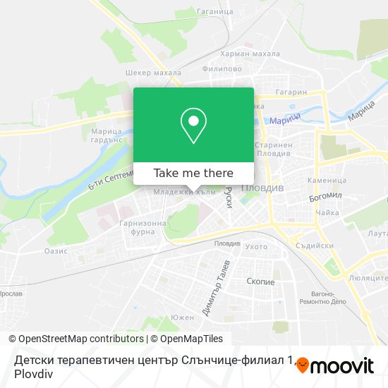Карта Детски терапевтичен център Слънчице-филиал 1
