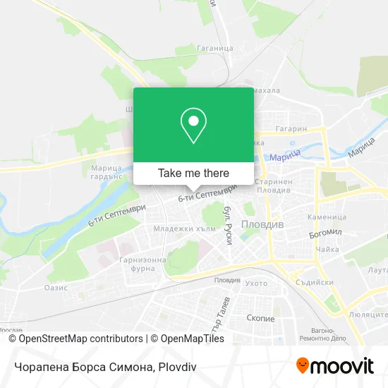 Карта Чорапена Борса Симона