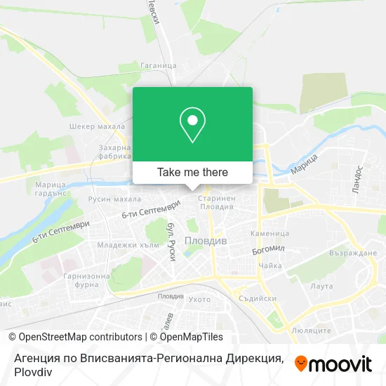 Карта Агенция по Вписванията-Регионална Дирекция