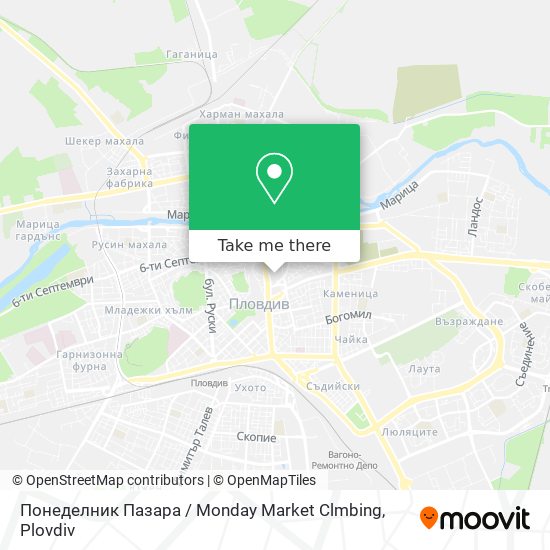 Понеделник Пазара / Monday Market Clmbing map