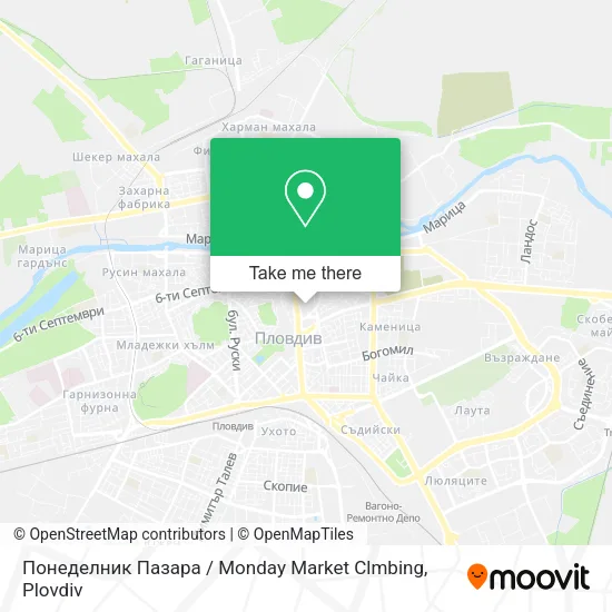 Карта Понеделник Пазара / Monday Market Clmbing