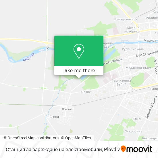 Карта Станция за зареждане на електромобили
