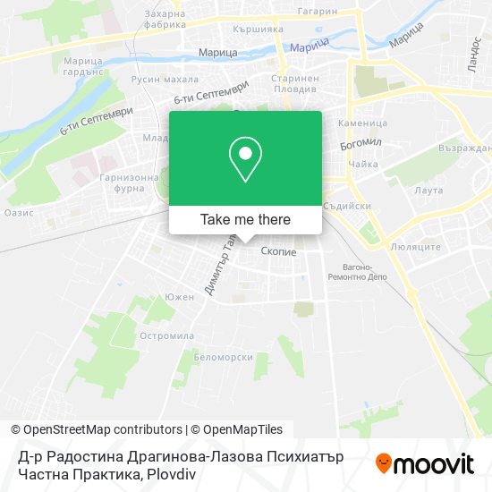 Д-р Радостина Драгинова-Лазова Психиатър Частна Практика map