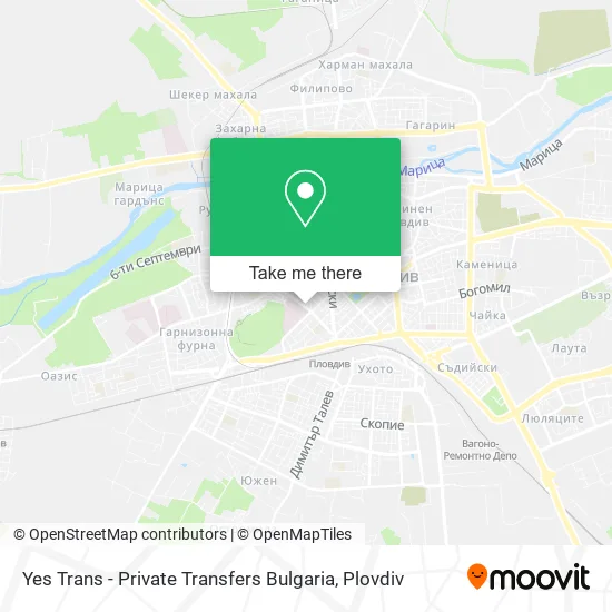 Карта Yes Trans - Private Transfers Bulgaria