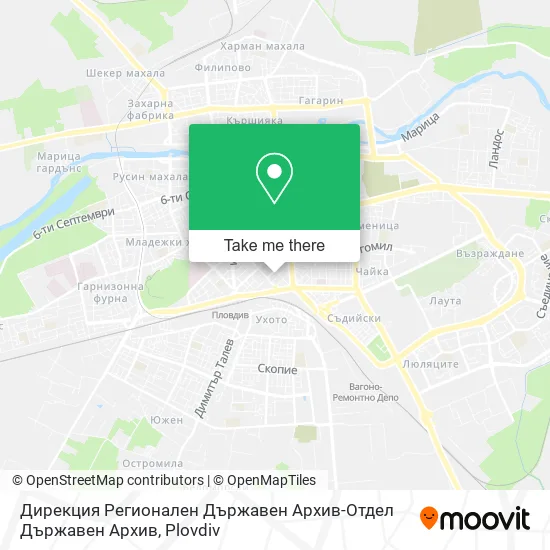 Карта Дирекция Регионален Държавен Архив-Отдел Държавен Архив