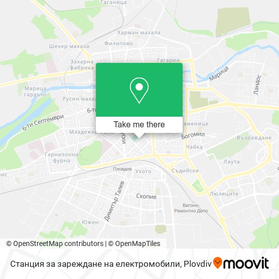 Карта Станция за зареждане на електромобили