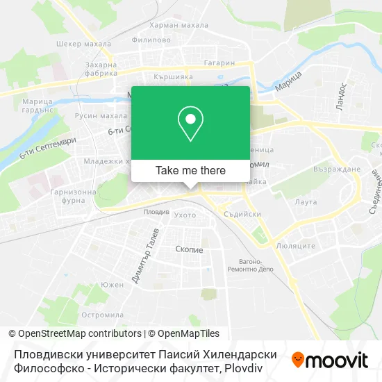 Пловдивски университет Паисий Хилендарски Философско - Исторически факултет map