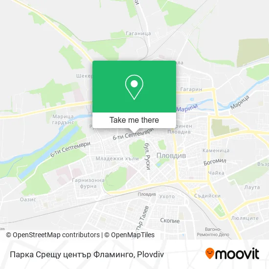 Карта Парка Срещу център Фламинго